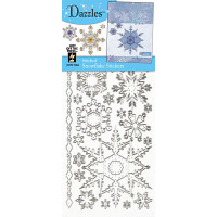 Наклейки під вишивку HOTP Cніжинки срібні (1894)