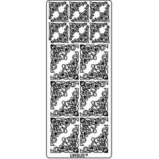 Наклейки Ursus Куточки вигадливі срібло (UR-59110042)
