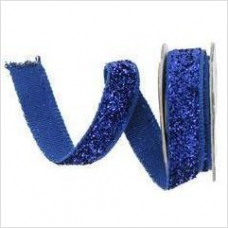 Стрічка з люрексом Luxury Velvet Dovecraft, Christmas Ribbons, синя (482984)