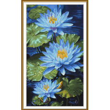 Набір для вишивання хрестиком Нова Слобода Блакитні лотоси (РЕ3604)