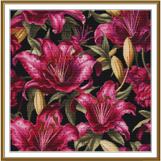 Набір для вишивання хрестиком Нова Слобода Пурпурові лілеї (РЕ3617)