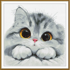 Набір для вишивання хрестиком Нова Слобода Сором'язливе кошеня (РЕ3618)