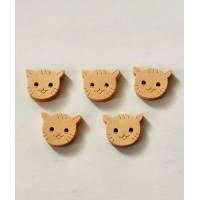 Дерев'яні гудзики Only Котики, 15х7мм, 5 шт (633123)