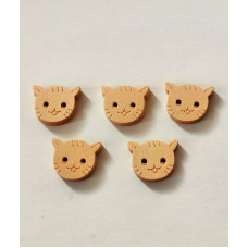 Дерев'яні гудзики Only Котики, 15х7мм, 5 шт (633123)