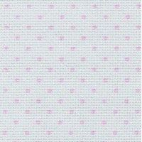 Канва для вишивки Petit Point Aida 14 Zweigart, білий у рожевий горошок (3706/4229)