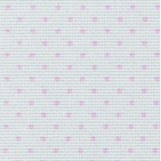 Канва для вышивки Petit Point Aida 14 Zweigart, белый в розовый горошек (3706/4229)