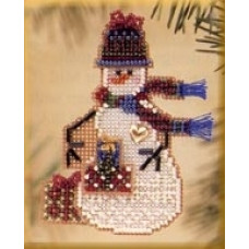 Набор для вышивания Mill Hill Снеговик с подарком (MHSC38)