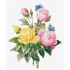 Набір для вишивання хрестиком Luca-S Жовті троянди та бенгальські троянди (BU4003)