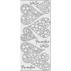 Наклейки Jeje Product Серця з кульок срібло (4258)