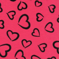Фетр (повсть) листовий CPE Felt з візерунками (серця на яскраво-рожевому фоні), 30 х 23 (KBHT-Z21)