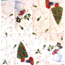 Салфетка-платочек Idea Home Range Снеговик и его елка (1119)