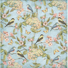 Аркуш паперу K&Company 30х30 Susan Winget Floral Glitter Birds (KAC663480) (223)