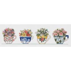 Набор для вышивания Janlynn Чайные чашки с цветами (21-1409)