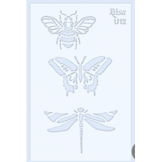 Трафарет багаторазовий універсальний ROSA TALENT №U12 Метелики 13х20 прозорий 0,5мм R(№U12)