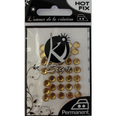 Стрази термозакріплювальні для тканини Ki-sign, золото, 35 шт.(2286)