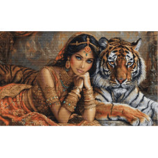 Набір для вишивання хрестиком Luca-S Індійська принцеса і королівський тигр (BU5060)