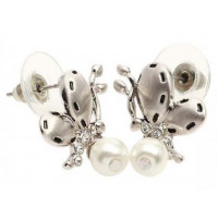 Сережки Only Метелик з перлиною