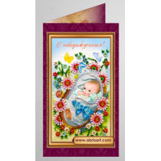 Набір для вишивання бісером Абріс Арт Набір-листівка З новонародженим (AO-013)