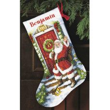 Набор для вышивания крестом Dimensions Рождественский сапожок Добро пожаловать, Санта (70-08901)