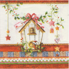 Серветка для декупажу Idea Home Range Новорічний пташиний будиночок (1411)