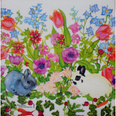 Серветка Idea Home Range Зустріч кроликів у квітах (1484)