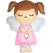 Декоративна іграшка з фетру ВДВ Ангелятко дівчинка. (ФН-55)