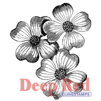Штамп Deep Red Dogwood Flowers (3X404239)