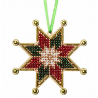 Набір для вишивки бісером на дерев’яній основі «Ялинкова прикраса – Різдвяна ніч» FLK-596