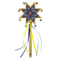 Набір для вишивки бісером на дерев’яній основі «Різдвяна зірка – Небесне сяйво» FLK-603