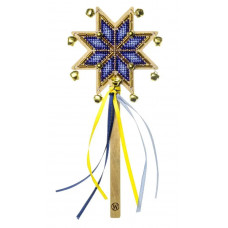 Набір для вишивки бісером на дерев’яній основі «Різдвяна зірка – Небесне сяйво» FLK-603 Набір для вишивки бісером на дерев’яній основі «Різдвяна зірка – Небесне сяйво» FLK-603