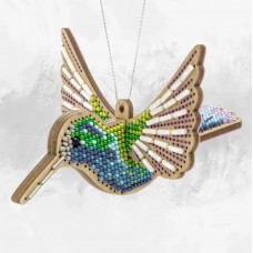 Набір для вишивки бісером на дерев’яній основі «Яскравий колібрі» FLK-607