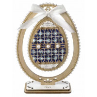 Набір для вишивки бісером на дерев’яній основі «Писанка “Сапфірова симетрія”» FLK-610