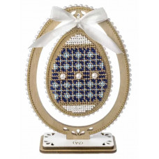 Набір для вишивки бісером на дерев’яній основі «Писанка “Сапфірова симетрія”» FLK-610 Набір для вишивки бісером на дерев’яній основі «Писанка “Сапфірова симетрія”» FLK-610