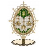 Набір для вишивки бісером на дерев’яній основі «Писанка “Смарагдовий блиск”» FLK-615