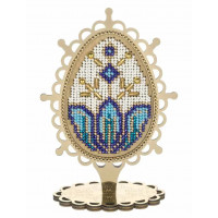 Набір для вишивки бісером на дерев’яній основі «Писанка “Сапфірове сяйво”» FLK-616