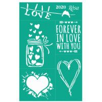 Трафарет багаторазовий самоклеючий №2020 Елементи та написи 13×20см Love ROSA Talent(4823098504740)