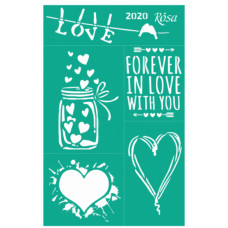 Трафарет багаторазовий самоклеючий №2020 Елементи та написи 13×20см Love ROSA Talent(4823098504740)