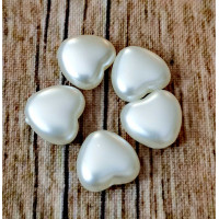 Намистини Сердечка-перли Only, 11 мм, 5 шт (633065)