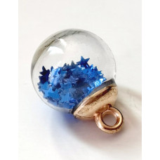 Намистина Only з синіми зірочками всередині,  2 х 1,6 см (633103)