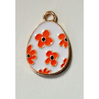 Підвіска (шармик) Only Писанка з червоними квітами 2х1,4 см (633105)