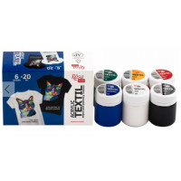 Набір фарб для розпису тканин Cat від Rosa Taalent 6×20мл (4823098506201)