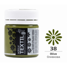 Фарба для тканини Оливкова (38) 20мл ROSA Talent (4823098525899)