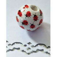 Дерев'яна намистина з бедриками Only, 1,6 см, 1 шт (633185)