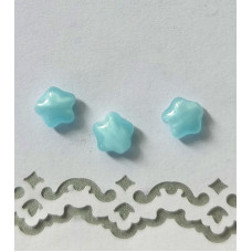 Скляні намистинки Блакитні зірочки Only, 6 мм, 3 шт (633207)