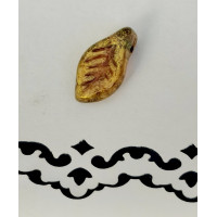 Скляна намистина Золотий листочок Only, 1,3х0,7 см (633214)