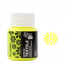 Фарба акрилова для тканин ROSA Talent, 71 Жовта, флуоресцентна, 20 мл (20171)