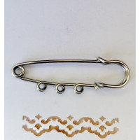 Металева основа для брошки з 3-ма петельками Only, 5см (633282)