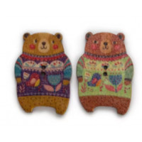 Дерев'яний гудзик Only Ведмедики, 2 шт, 3,5х2,5 см (633364)