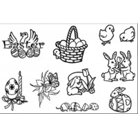 Набір прозорих штампів Чарівна мить Великдень (6402CS)