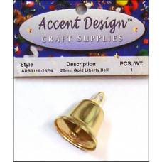 Колокольчик золотой Accent Design, 25 мм (ADB3119-25P.4)